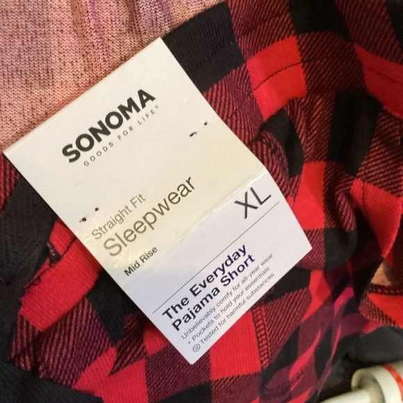 Sonoma sleep shorts Woman's size XL black and red plaid mid rise NWT - Picture 10 of 16